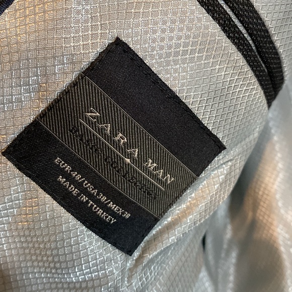 Zara men’s suit jacket charcoal size us 38 - Picture 5 of 9